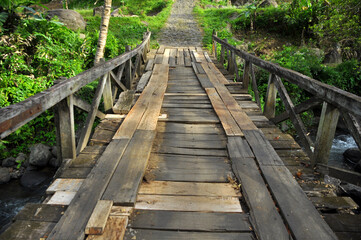 River bridge made of wood