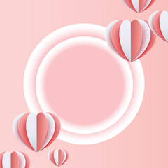 Valentine's day sweet poster element isolated concept background. Vector illustration. gift heart 3d red and pink