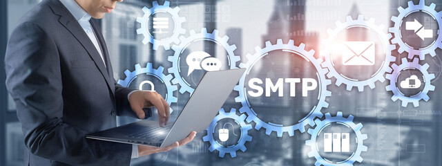 Simple Mail Transfer Protocol. Smtp server mail transfer protocol. TCP IP protocol sending and receiving e-mail