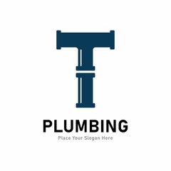 letter t plumbing logo vector design. Suitable for pipe service, drainage, sanitation home, and service company 