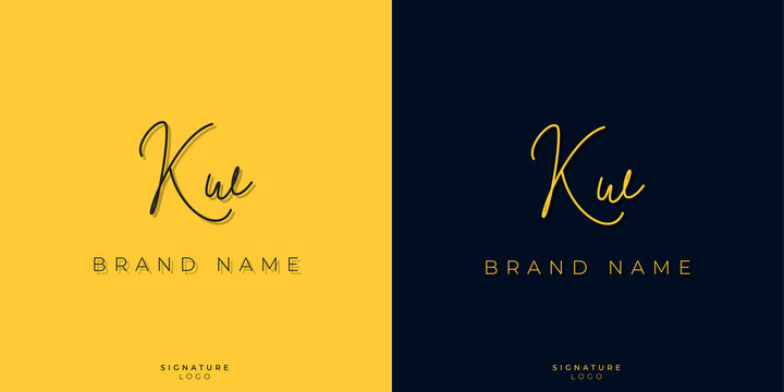 Minimal line art letters KW Signature logo. It will be used for Personal brand or other company.