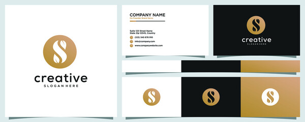 Letter s with leaf logo icon