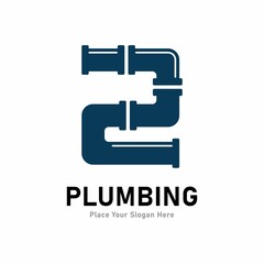  number 2  plumbing logo vector design Suitable for pipe service, drainage, sanitation home, or service company   