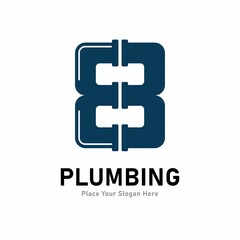 Fototapeta premium number 8 plumbing logo vector design Suitable for pipe service, drainage, sanitation home, or service company 