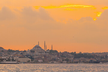 Fototapeta na wymiar Downtown Istanbul city skyline cityscape of Turkey