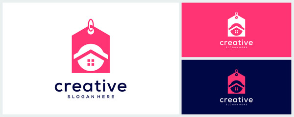 Real estate sale logo design template