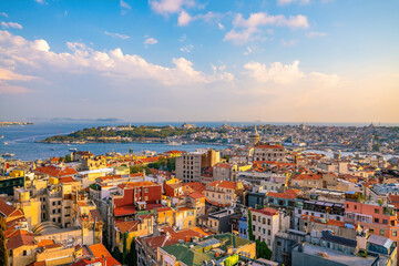 Downtown Istanbul city skyline cityscape of Turkey