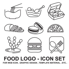 food logo icon set vector