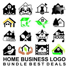 home business logo bundle set vector