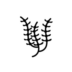 seaweed and seafood logo and icon vector