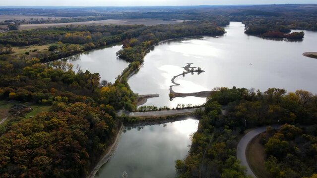 drone lake views in Kansas