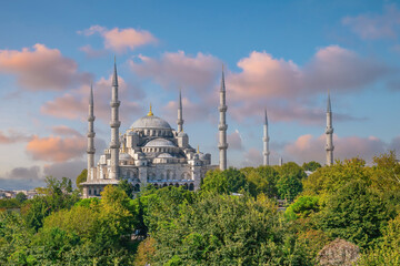 Fototapeta na wymiar The Sultanahmet Mosque (Blue Mosque) in Istanbul, Turkey