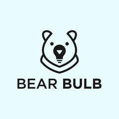 Fototapeta premium bear bulb logo. animal logo