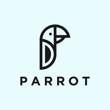 parrot line logo. animal logo