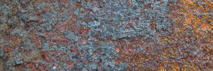grunge background: rust on old painted metal surface, corrosion of steel, toning