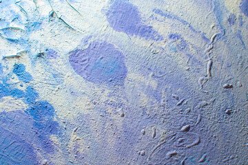 abstract creative grunge background: oil paint frozen on the palette after thinning, many cracks and peeling, short focus.