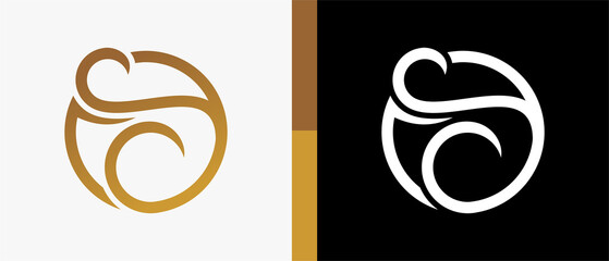 beautiful letter s infinity monogram with a creative, simple and luxurious concept. letter s logo design template. premium vector - obrazy, fototapety, plakaty