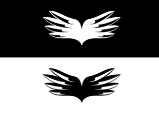 abstract wings vector isolated, wing shaped for logo elements