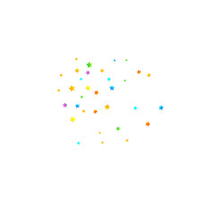 Rainbow Festive Confetti. Carnival Star Falling.