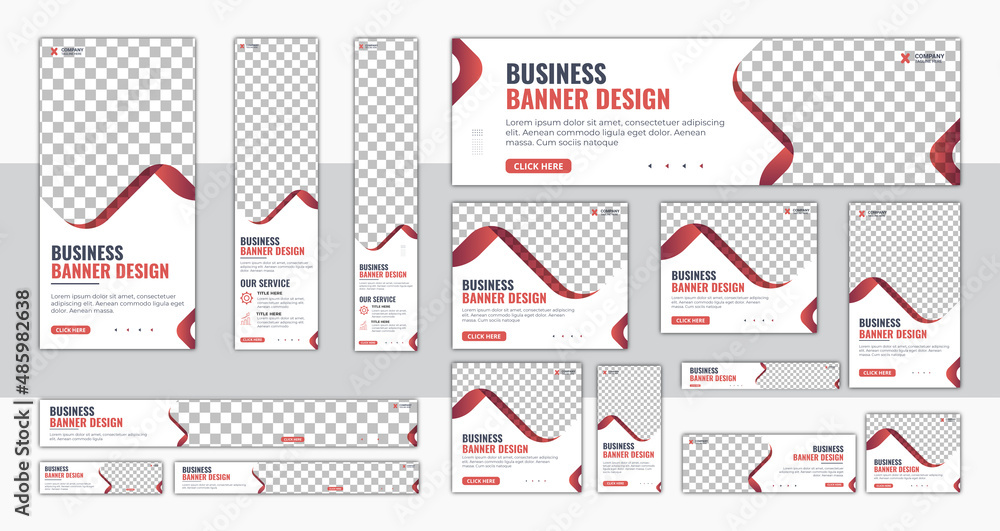 Poster web banner template design bundle, horizontal header web banner. modern cover header background for 