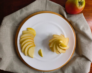 Apple slices folded into a beautiful flower
