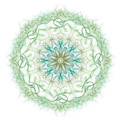 Graceful geometric circular pattern on a white background.