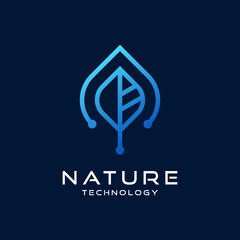Digital Leaf Logo Design Template