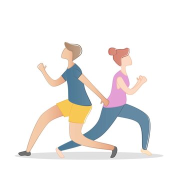 Body exercise routine burn fat and lose weight,workout program fitness,Young people in sportswear,Active lifestyle good health and shape,Vector illustration.