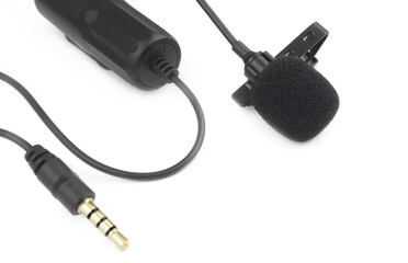 Lavalier microphone isolated on white background 
