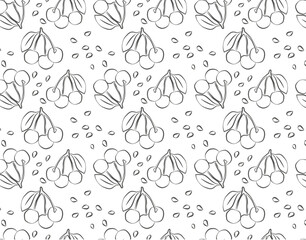 seamless pattern with cherry, berries. Vector illustration