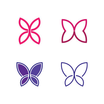 Vector Butterfly conceptual simple, colorful icon. Logo. Vector illustration