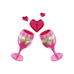 3d rendering Toast glasses icon