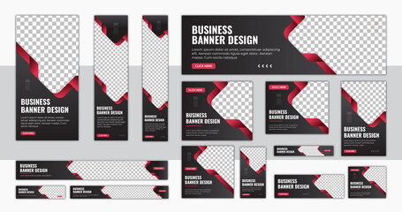 Abstract banner design web template Set, Horizontal header web banner. Modern cover header background for website design, Social Media Cover ads banner, flyer, invitation card design