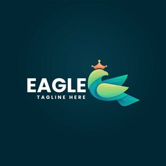 Vector Logo Illustration Eagle Gradient Colorful Style.