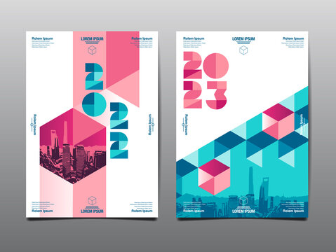 annual report 2022,2023 , template layout design, geometric flat design