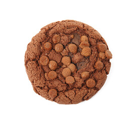 Delicious chocolate chip cookie isolated on white