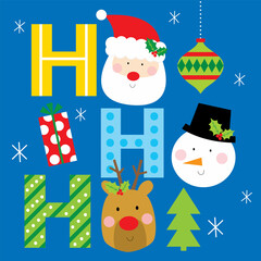 christmas greeting card with christmas icon design