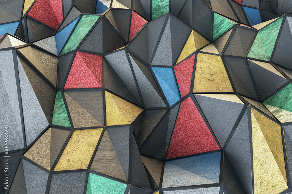 Poster Creative texture mosaic background. Design and wallpaper concept. 3D Rendering.