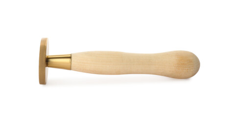 Stamp with wooden handle isolated on white