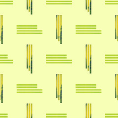 Seamless vector pattern. Abstract geometric background from perpendicular lines. In soft light green with yellow color.