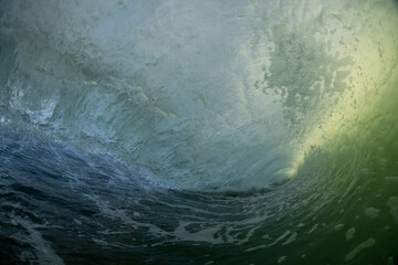 inside view of a huge crashing wave