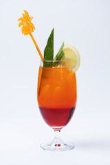 cocktail with orange and mint