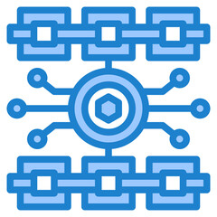 blockchain blue style icon