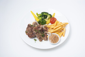 lamb chops with vegetables