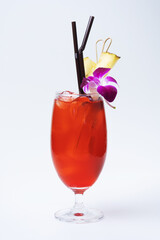 cocktail with ice and lime