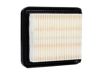 square air filter for gardening equipment on a white isolated background