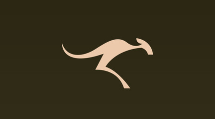 Simple Silhouette Kangaroo Logo Design Concept Vector. Silhouette Animal Logo Template Vector