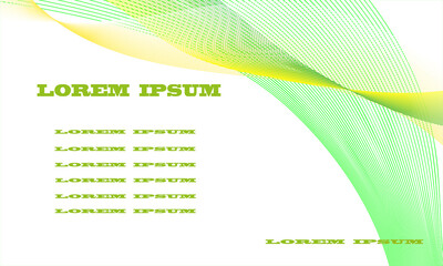 Abstract background in yellow-green tones. Wavy lines on a white background.
