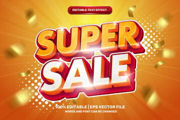 new super sale promo 3D Editable text Effect Style