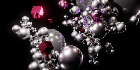 ball abstract background modern technology virtual circle and crystal ball 3D illustration